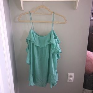 Teal Free People flowy layered tank